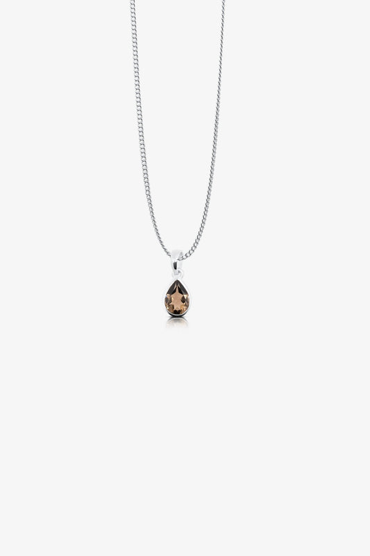 Smoky Quartz Sterling Silver Pendant - Eat.Read.Love.