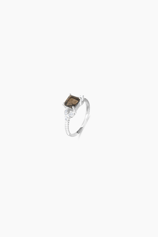 Smoky Quartz Sterling Silver Ring - Eat.Read.Love.