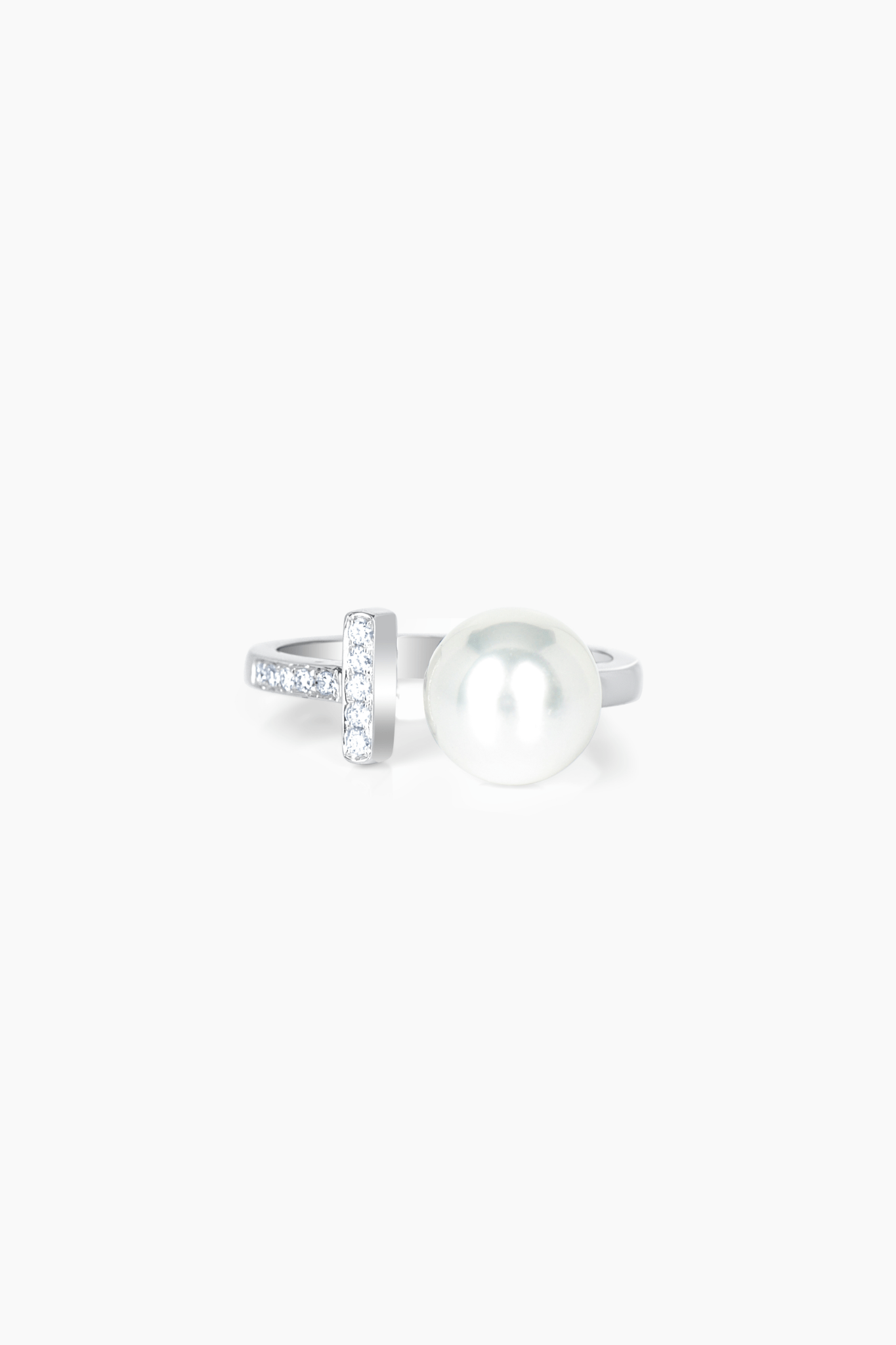 South Sea Pearl Ring 14k White Gold With Real Diamonds - Eat.Read.Love.