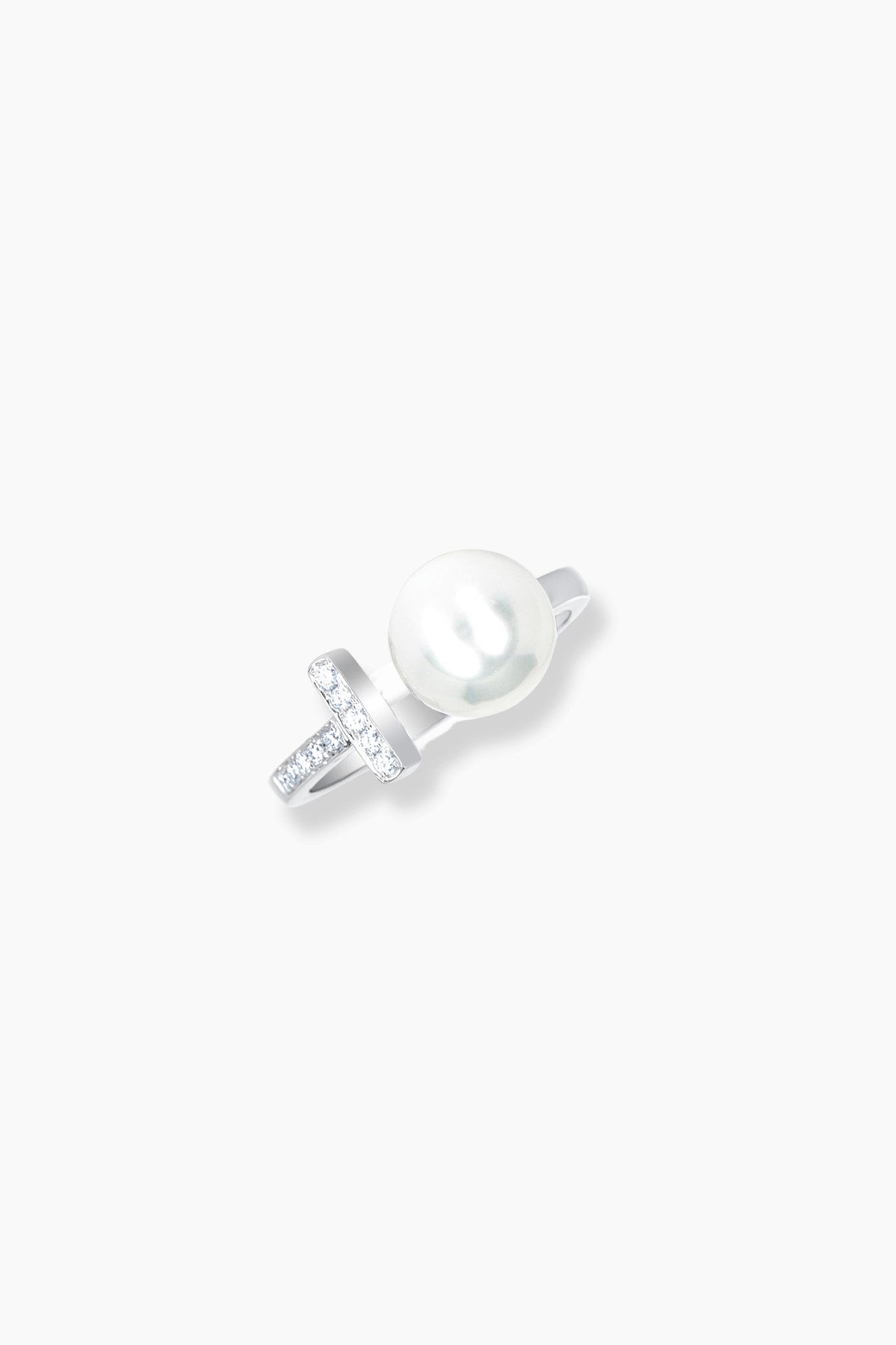 South Sea Pearl Ring 14k White Gold With Real Diamonds - Eat.Read.Love.