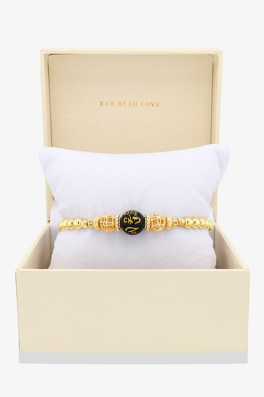 Spiritual Lucky Coin Protection Bijoux with 10K Gold Beads Bracelet - Eat.Read.Love.