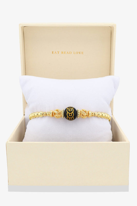 Spiritual Lucky Infinity Coin Bijoux with 10K Gold Beads Bracelet - Eat.Read.Love.