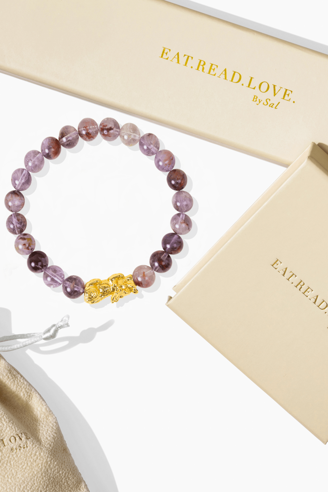 Super Seven Amethyst Fortune Pixiu Feng Shui Bracelet - Eat.Read.Love.