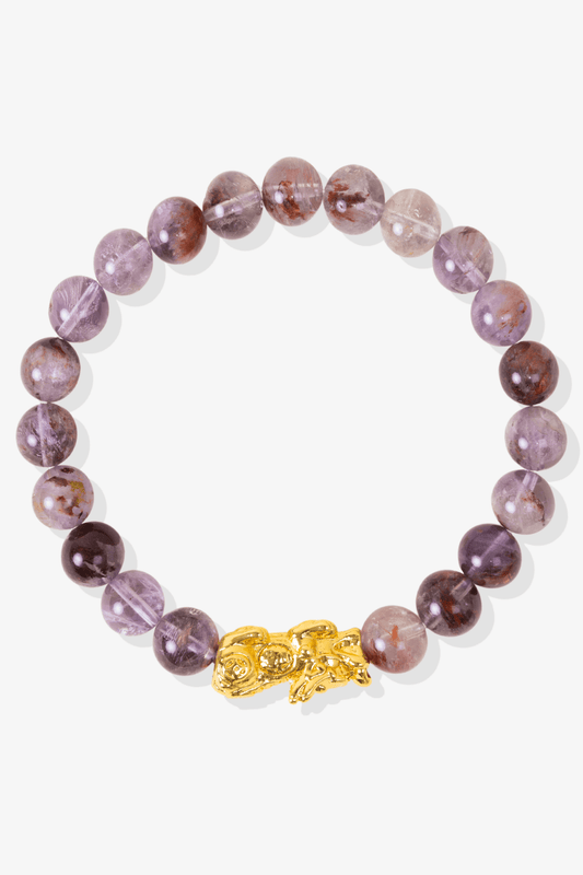 Super Seven Amethyst Fortune Pixiu Feng Shui Bracelet - Eat.Read.Love.