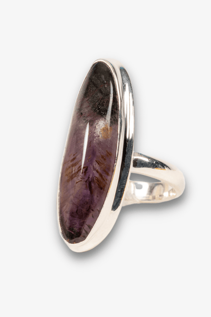 Super Seven Amethyst Sterling Silver Crystal Ring - Eat.Read.Love.