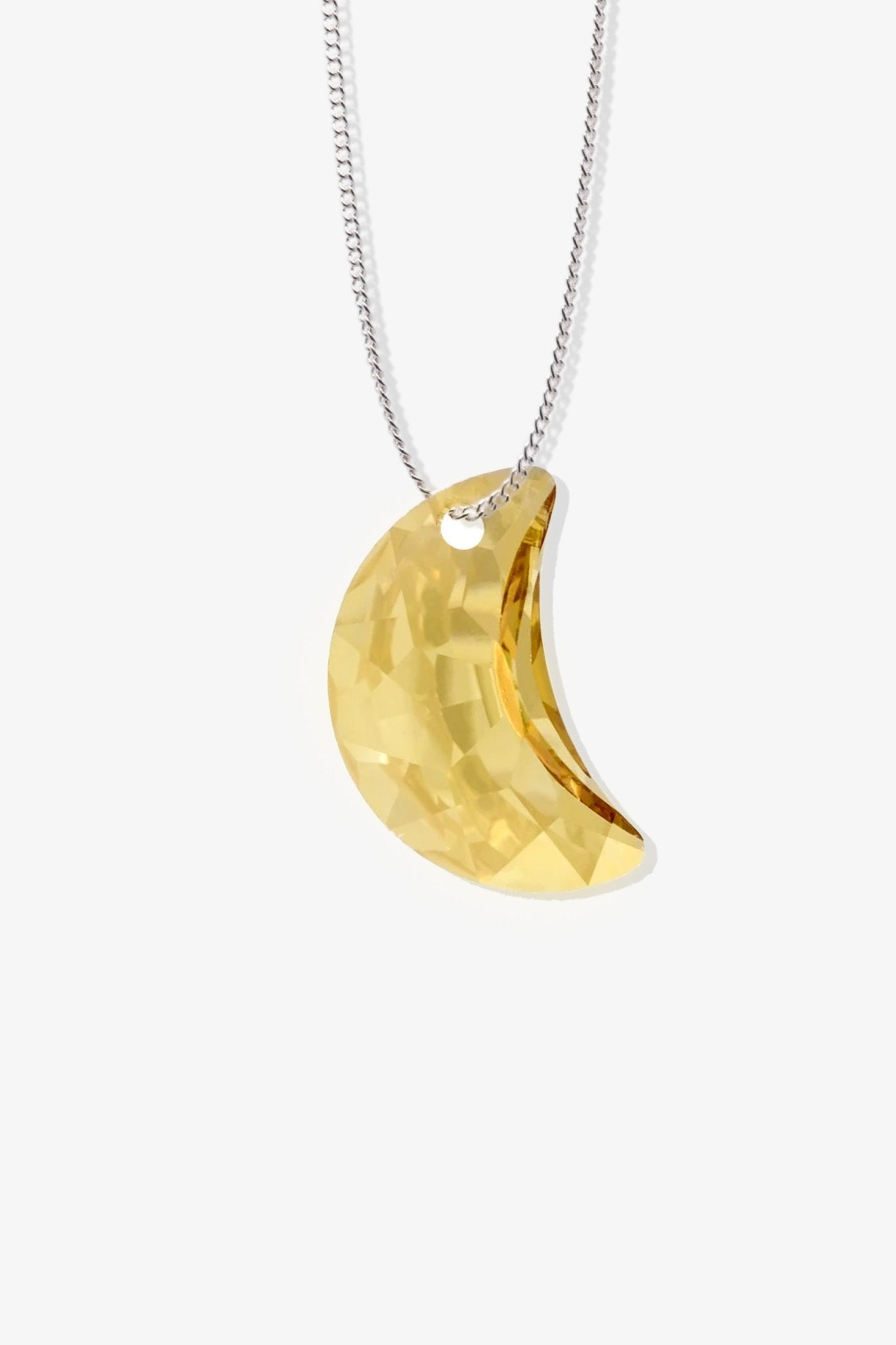 Swarovski Crystal Citrine Yellow Moon Necklace - Eat.Read.Love.