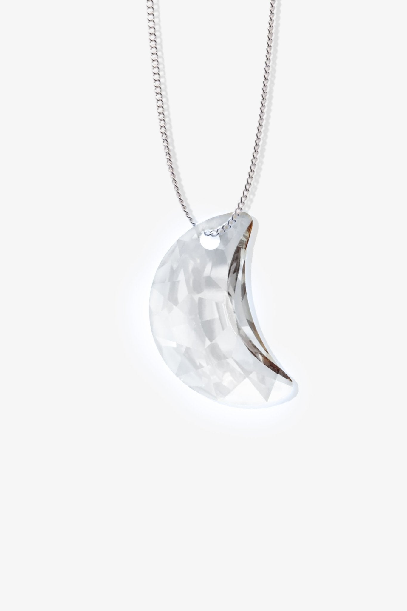 Swarovski Crystal Quartz Moon Necklace - Eat.Read.Love.