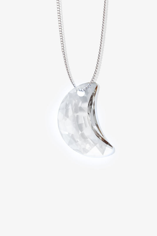 Swarovski Crystal Quartz Moon Necklace - Eat.Read.Love.