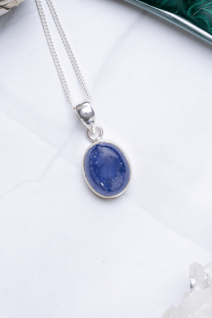 Tanzanite Oval Necklace Rare Pendant Sterling Silver - Eat.Read.Love.