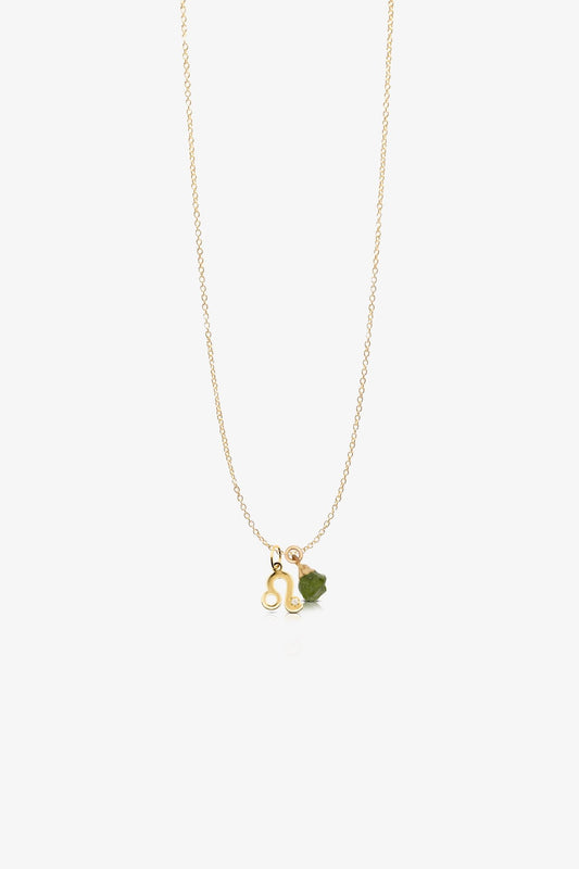 The Leo's Powerful Peridot Birthstone With 14k Gold Necklace - Eat.Read.Love.