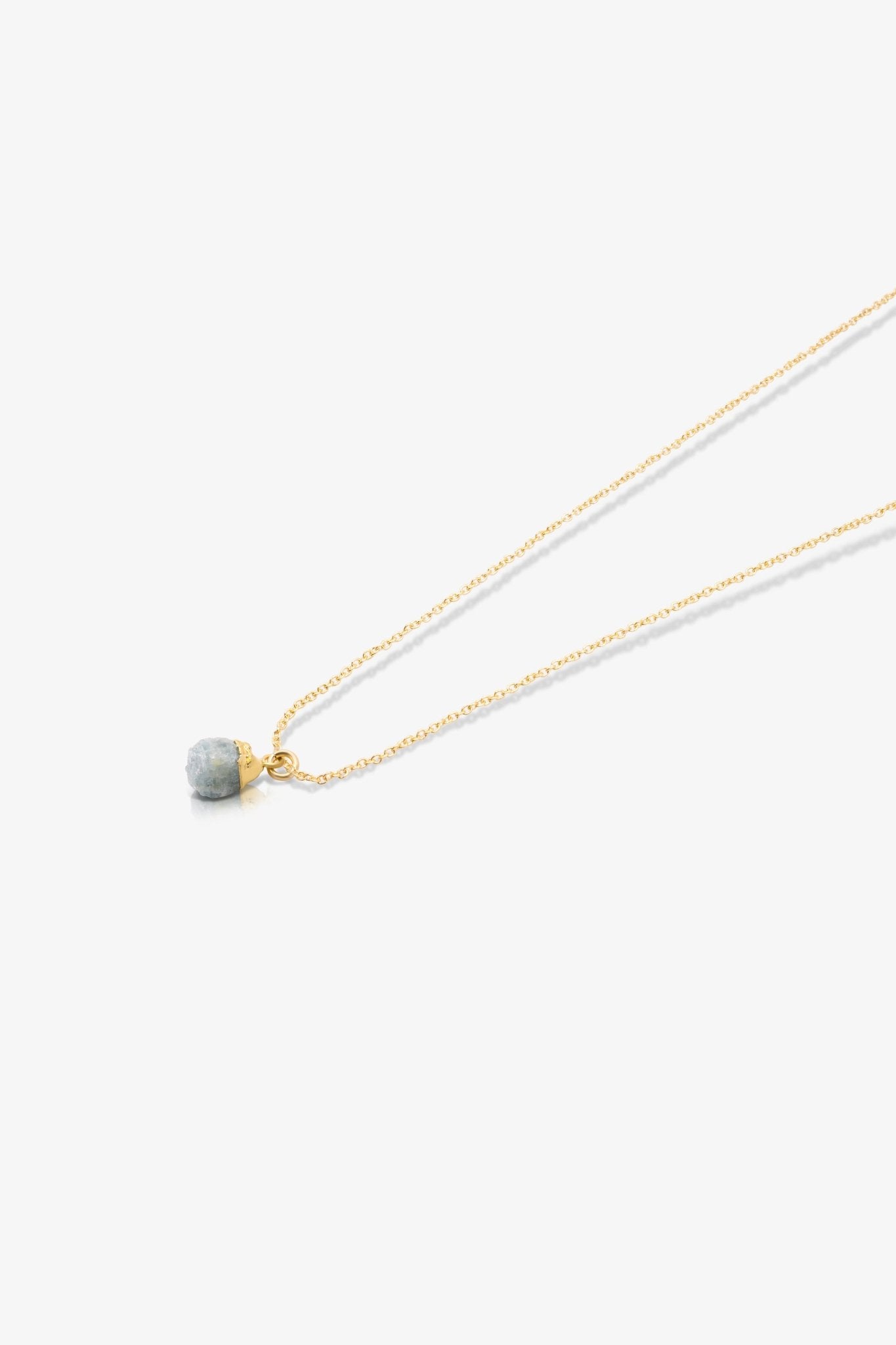 The Pisces' Angelic Aquamarine Birthstone With 14k Gold Necklace - Eat.Read.Love.