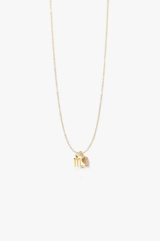 The Scorpios' Celestial Citrine Birthstone With 14k Gold Necklace - Eat.Read.Love.