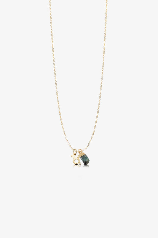 The Taurus' Euphoric Emerald Birthstone With 14k Gold Necklace - Eat.Read.Love.