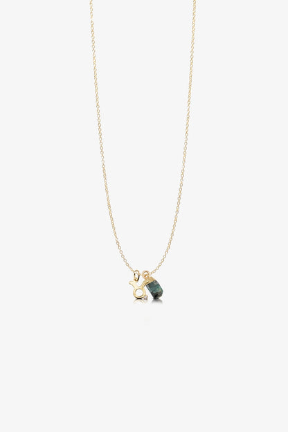 The Taurus' Euphoric Emerald Birthstone With 14k Gold Necklace - Eat.Read.Love.