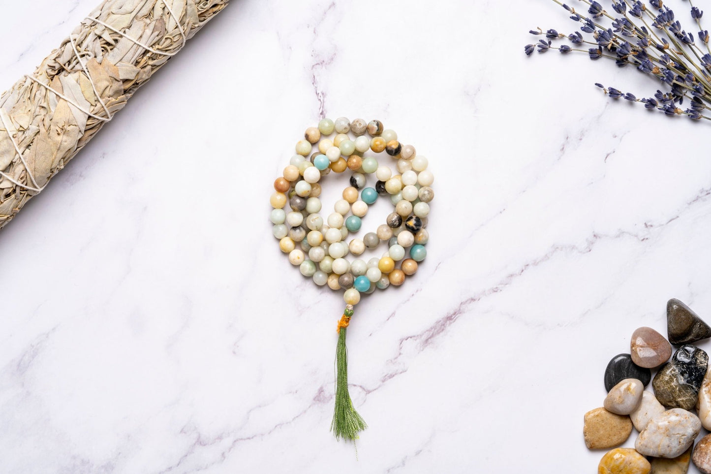 The Tranquil Creative Amazonite Mala - Eat.Read.Love.