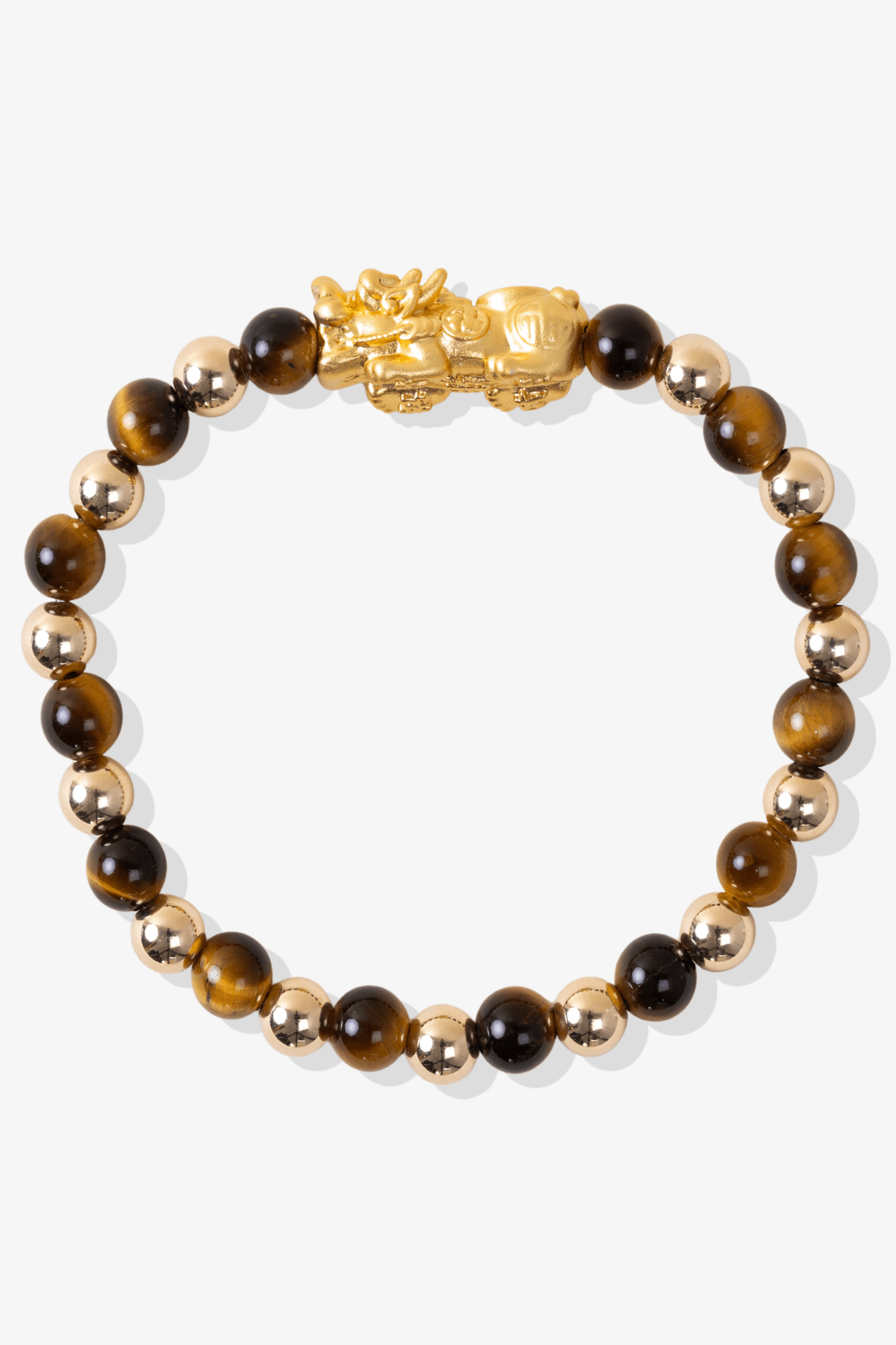 Tigers Eye Infinite Fortune 18k Gold Vermei Pixiu Feng Shui Bracelet - Eat.Read.Love.