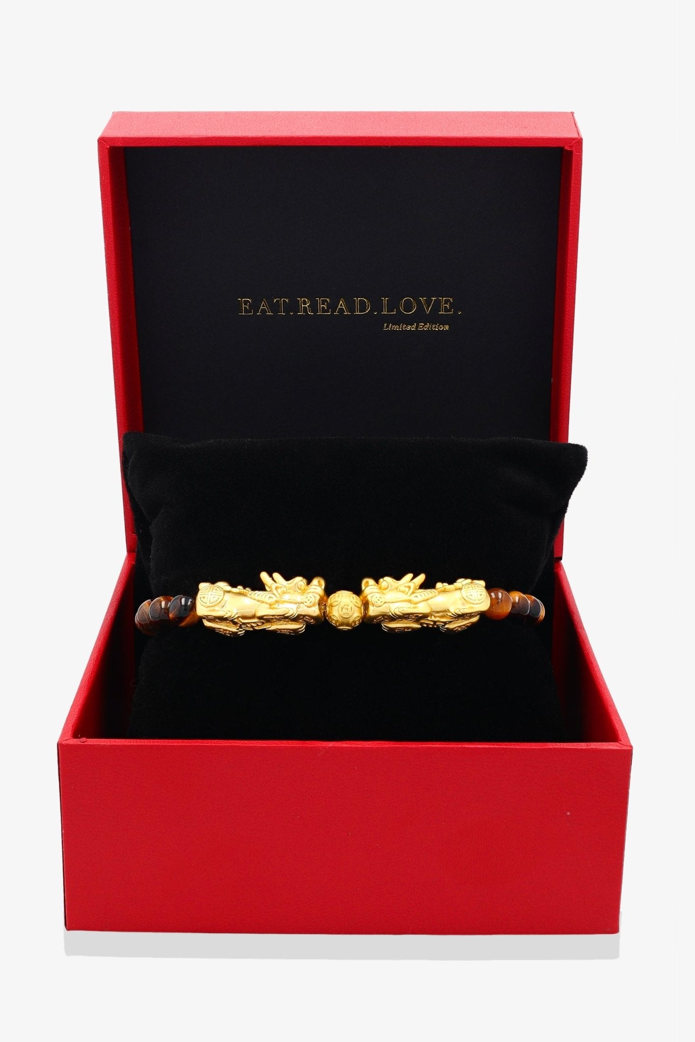 Tigers Eye Mega Money 18k Gold Vermeil Pixiu Feng Shui Bracelet - Eat.Read.Love.