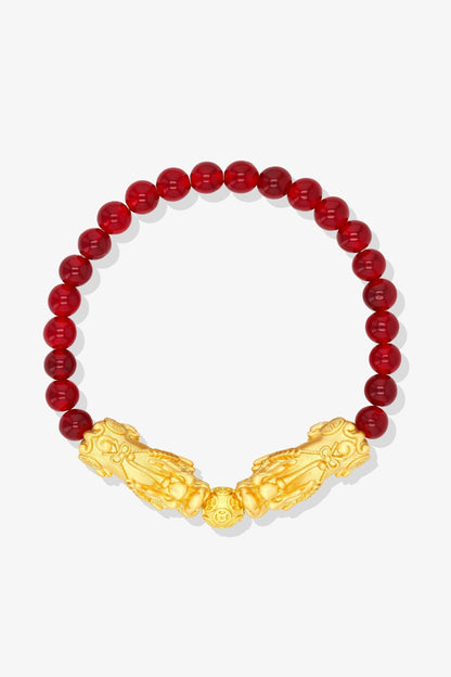 Tigers Eye Mega Money 18k Gold Vermeil Pixiu Feng Shui Bracelet - Eat.Read.Love.