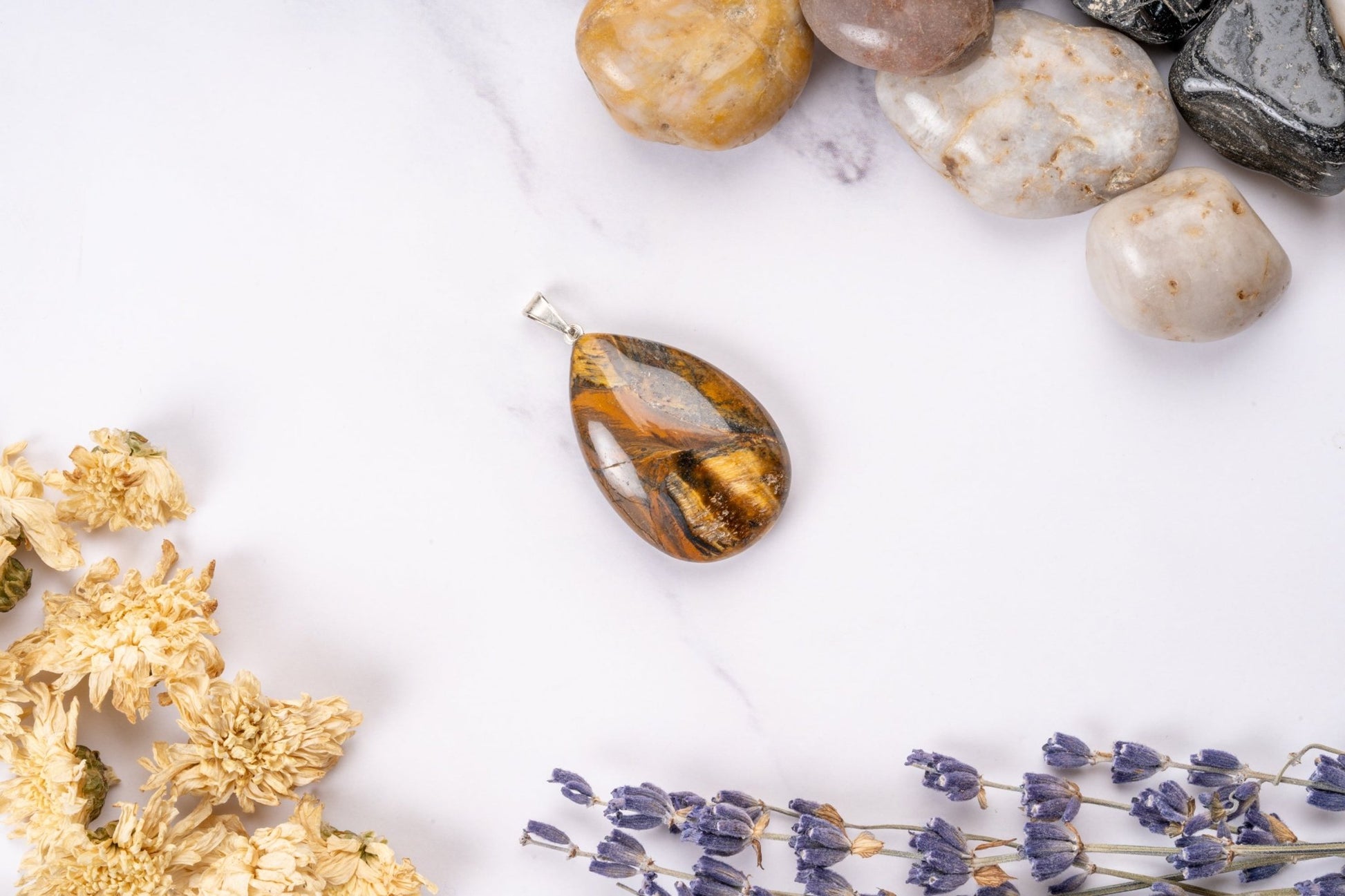 Tigers Eye Teardrop Pendant - Eat.Read.Love.