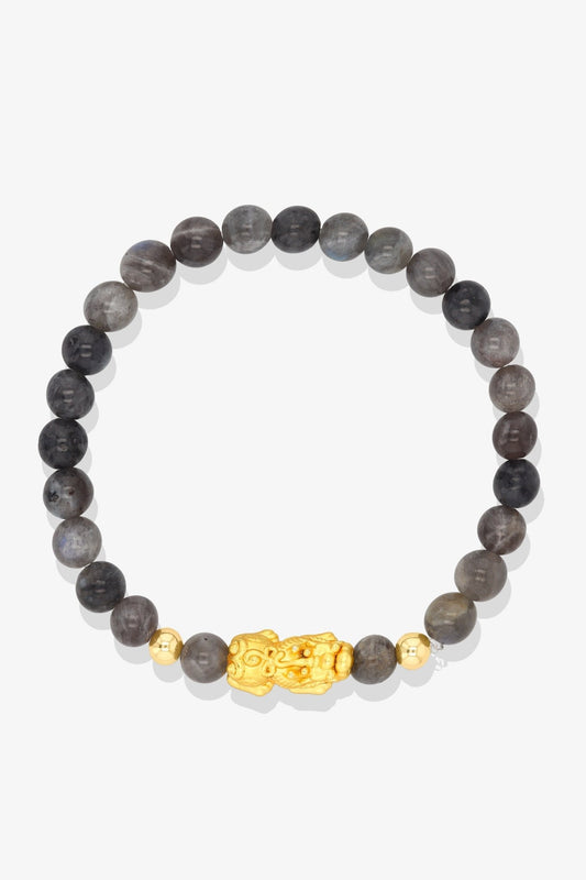 Tigers Eye Unlimited Prosperity 18K Gold Vermeil Pixiu Feng Shui Bracelet - Eat.Read.Love.