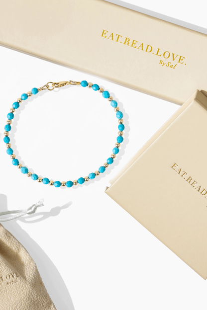 Truthfulness and Communication - Turquoise with Gold Vermeil Bracelet - Eat.Read.Love.