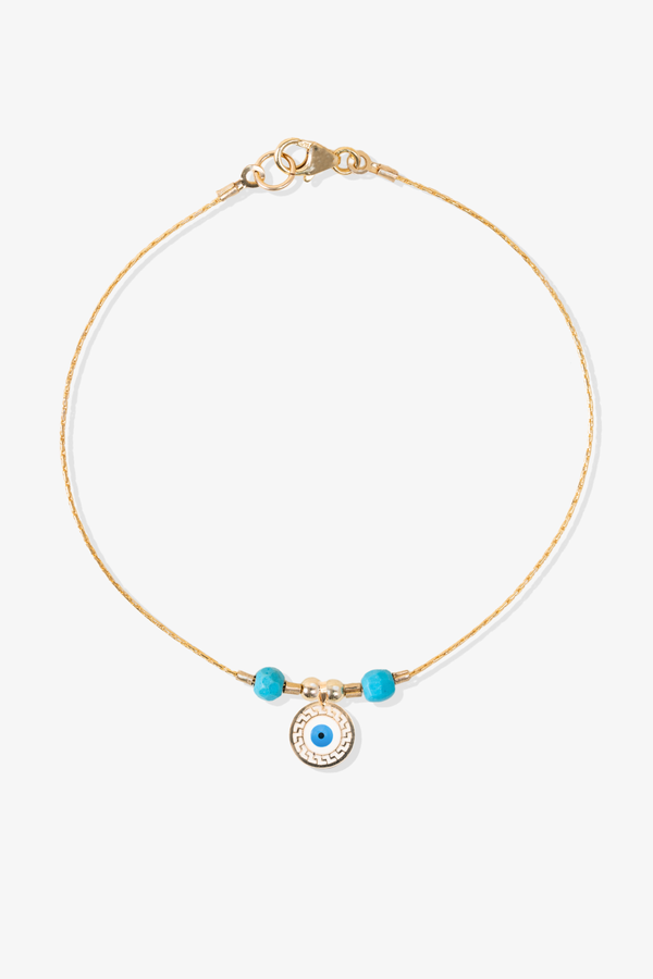 Power Turquoise REAL Gold Bracelet With Charm