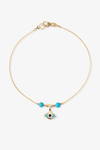 Power Turquoise REAL Gold Bracelet With Charm