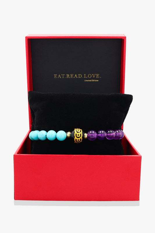 Turquoise and Grade A Amethyst Money Coin Bracelet - Attract Balance - Eat.Read.Love.