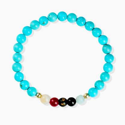 Turquoise Mega Atttraction Lucky 7 Gemstone Bracelet With REAL Gold - Eat.Read.Love.