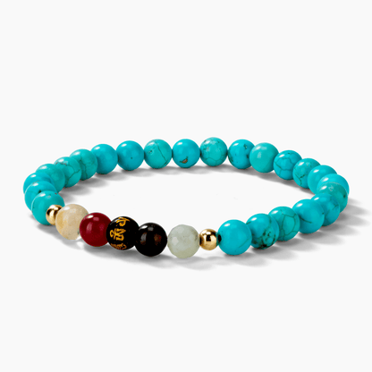 Turquoise Mega Atttraction Lucky 7 Gemstone Bracelet With REAL Gold - Eat.Read.Love.