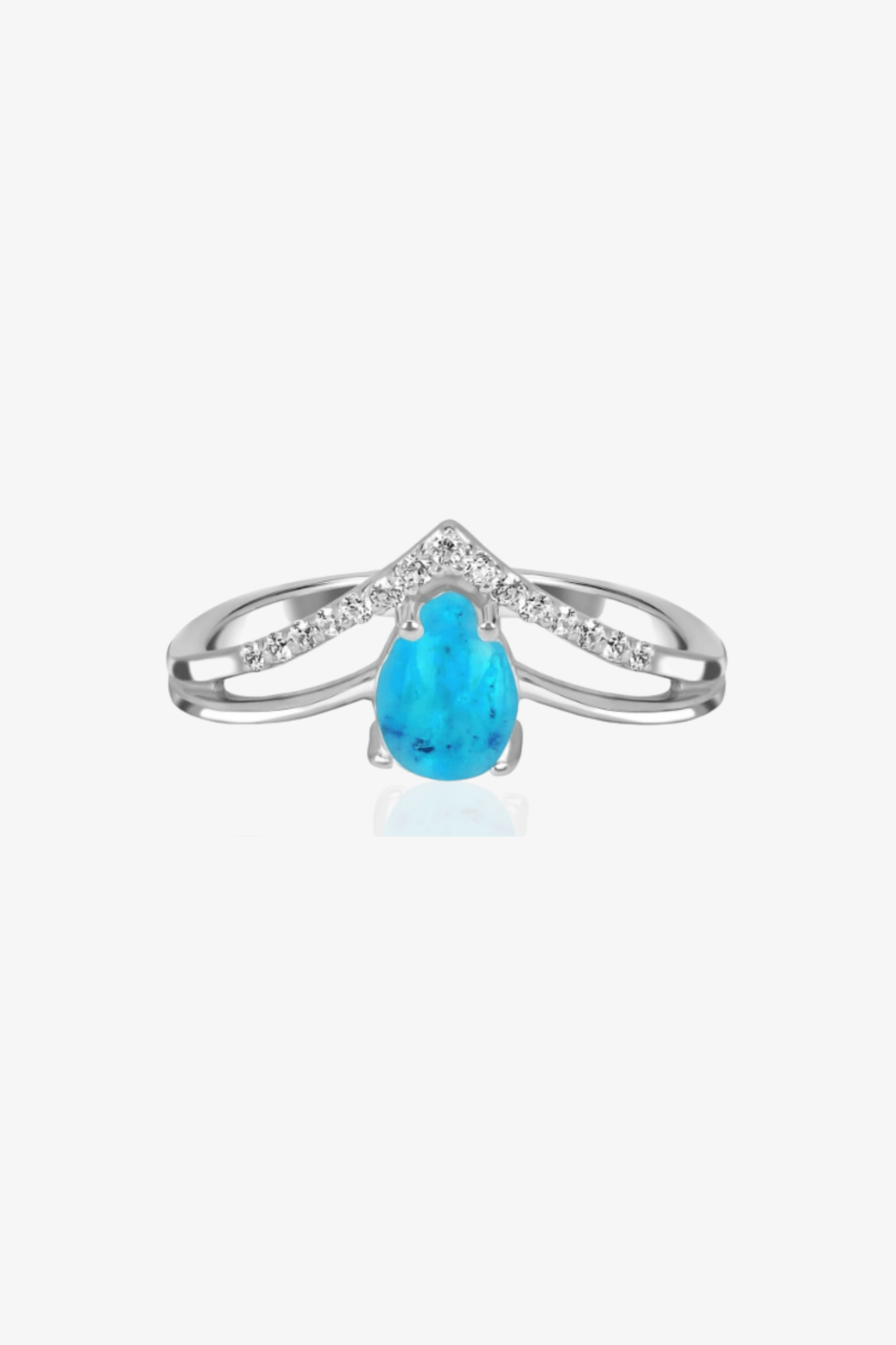 Turquoise Pear Crystal Ring - Eat.Read.Love.