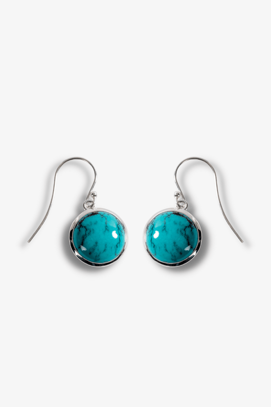 Turquoise Sterling Silver Earrings - Eat.Read.Love.