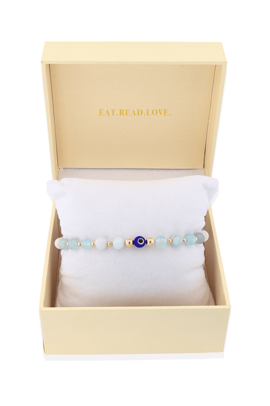 Ultimate Aquamarine Evil Eye Gold Vermeil Bracelet - Eat.Read.Love.