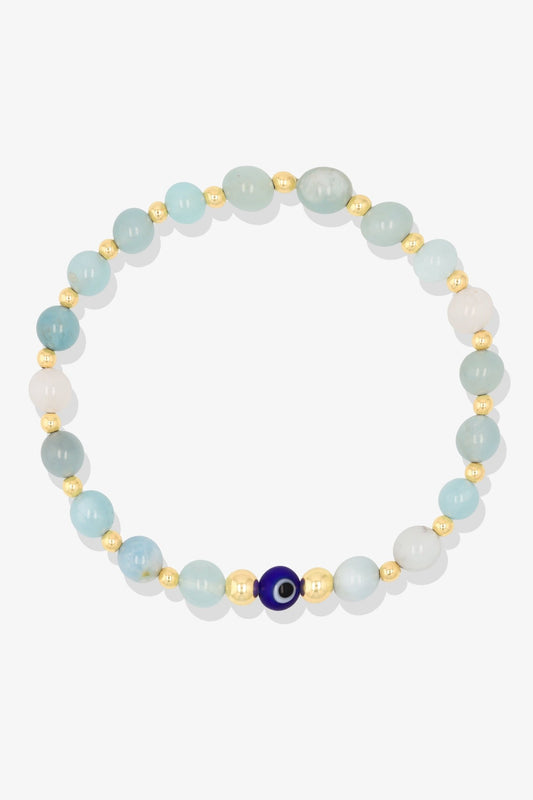 Ultimate Aquamarine Evil Eye Gold Vermeil Bracelet - Eat.Read.Love.