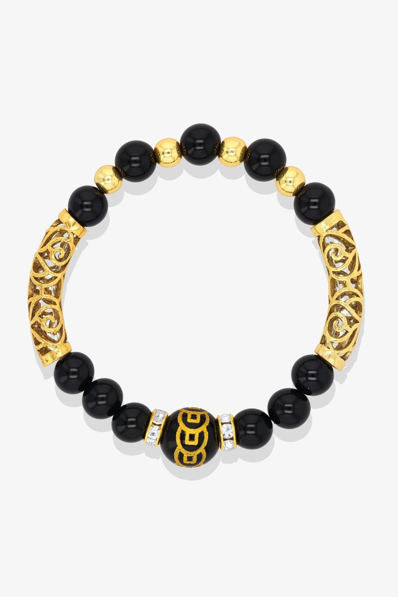 Ultimate Coins Black Obsidian Gold Vermeil Bracelet - Eat.Read.Love.