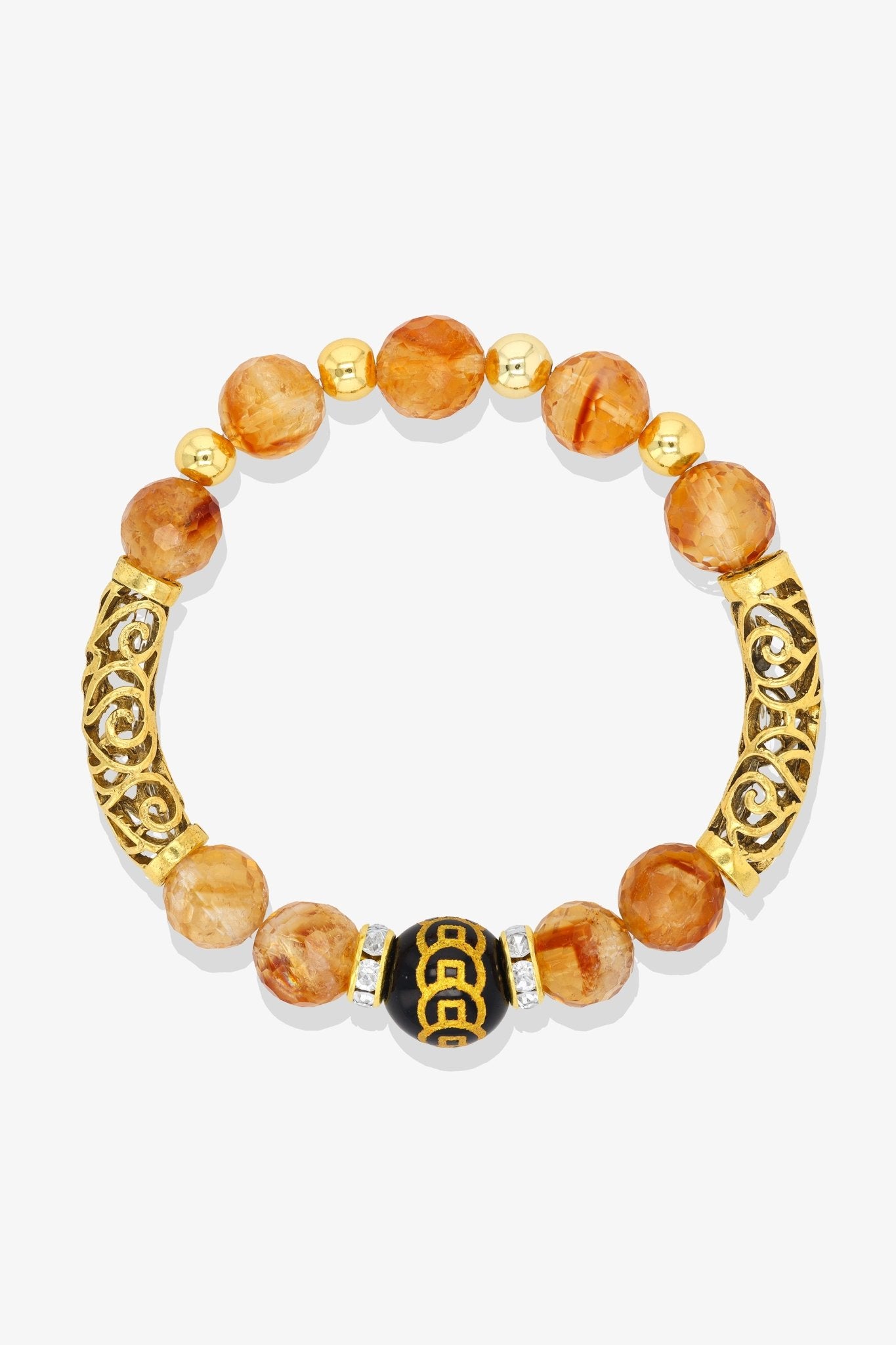 Ultimate Coins Faceted Citrine Gold Vermeil Bracelet - Eat.Read.Love.