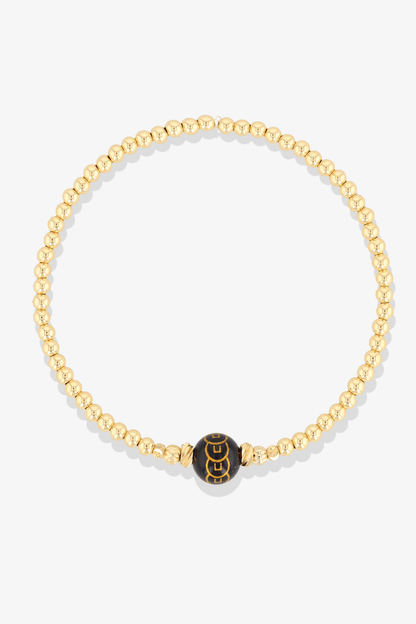 Ultimate Wealth 14K Gold Coins Feng Shui Bracelet REAL Gold - Black Obsidian - Eat.Read.Love.