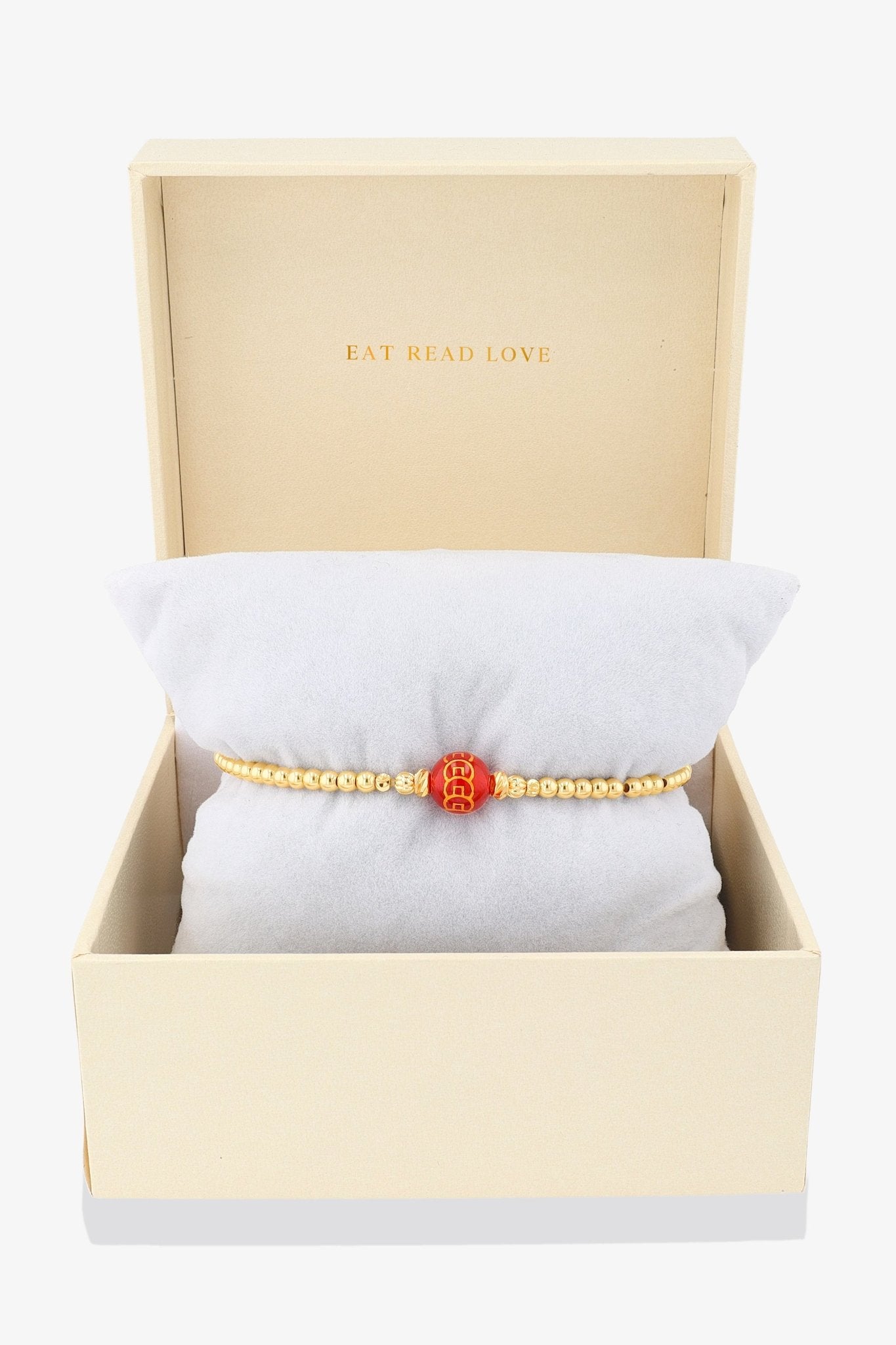 Ultimate Wealth 14K Gold Coins Feng Shui Bracelet REAL Gold - Red Agate - Eat.Read.Love.