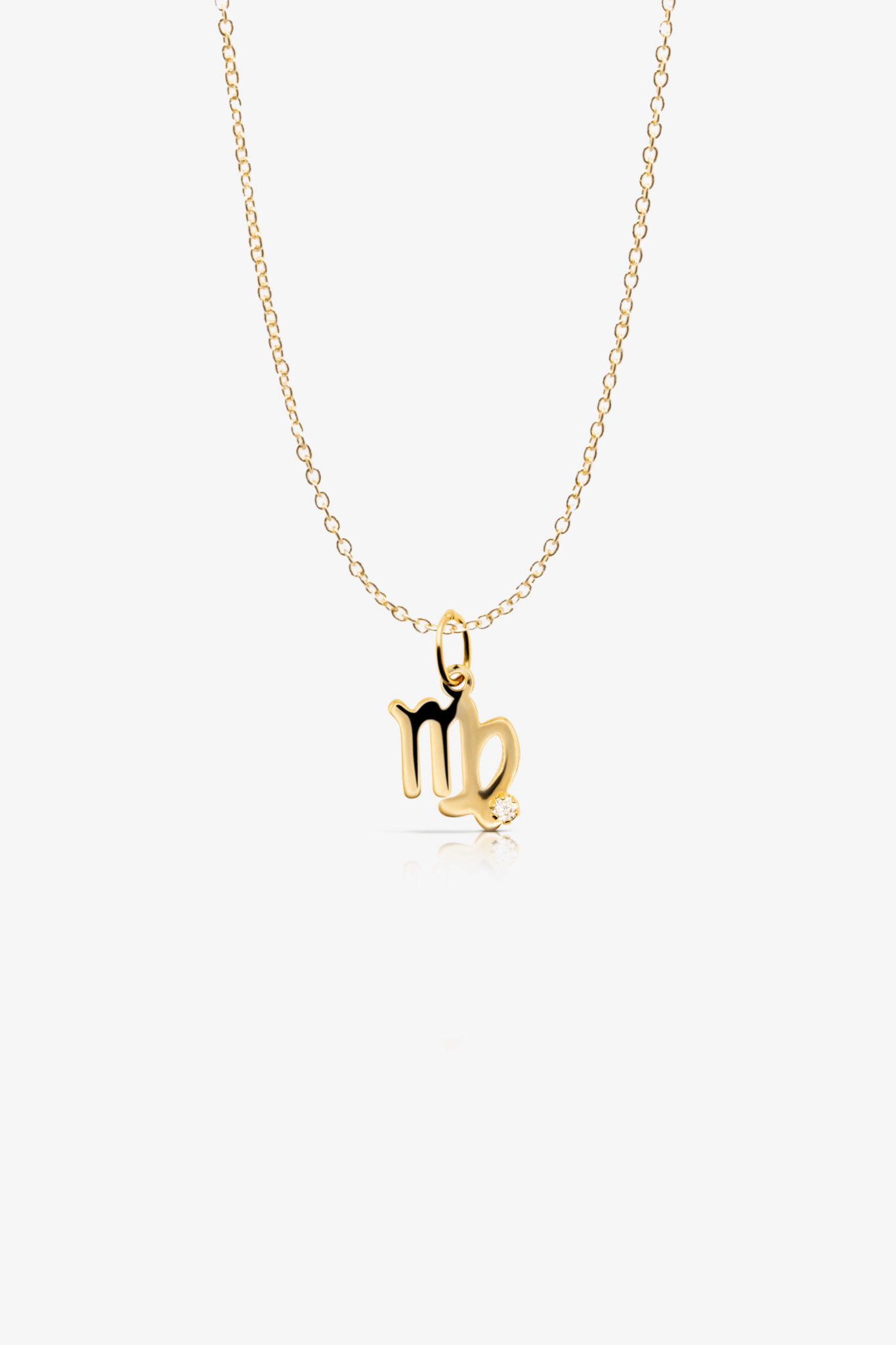 Virgo 14k Pure Gold Necklace With Diamond - Eat.Read.Love.