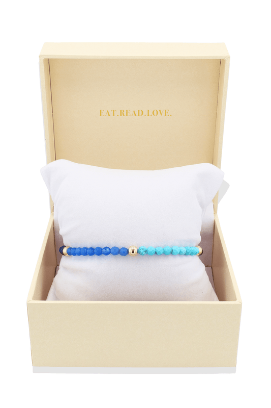 Water Sign Beaded Bracelet with REAL Gold - Eat.Read.Love.