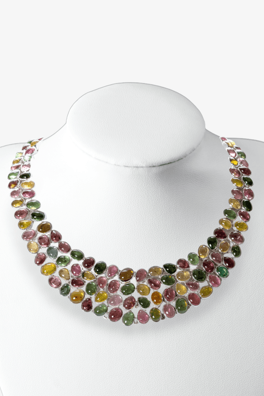 Watermelon Tourmaline Necklace Sterling Silver Genuine - Eat.Read.Love.