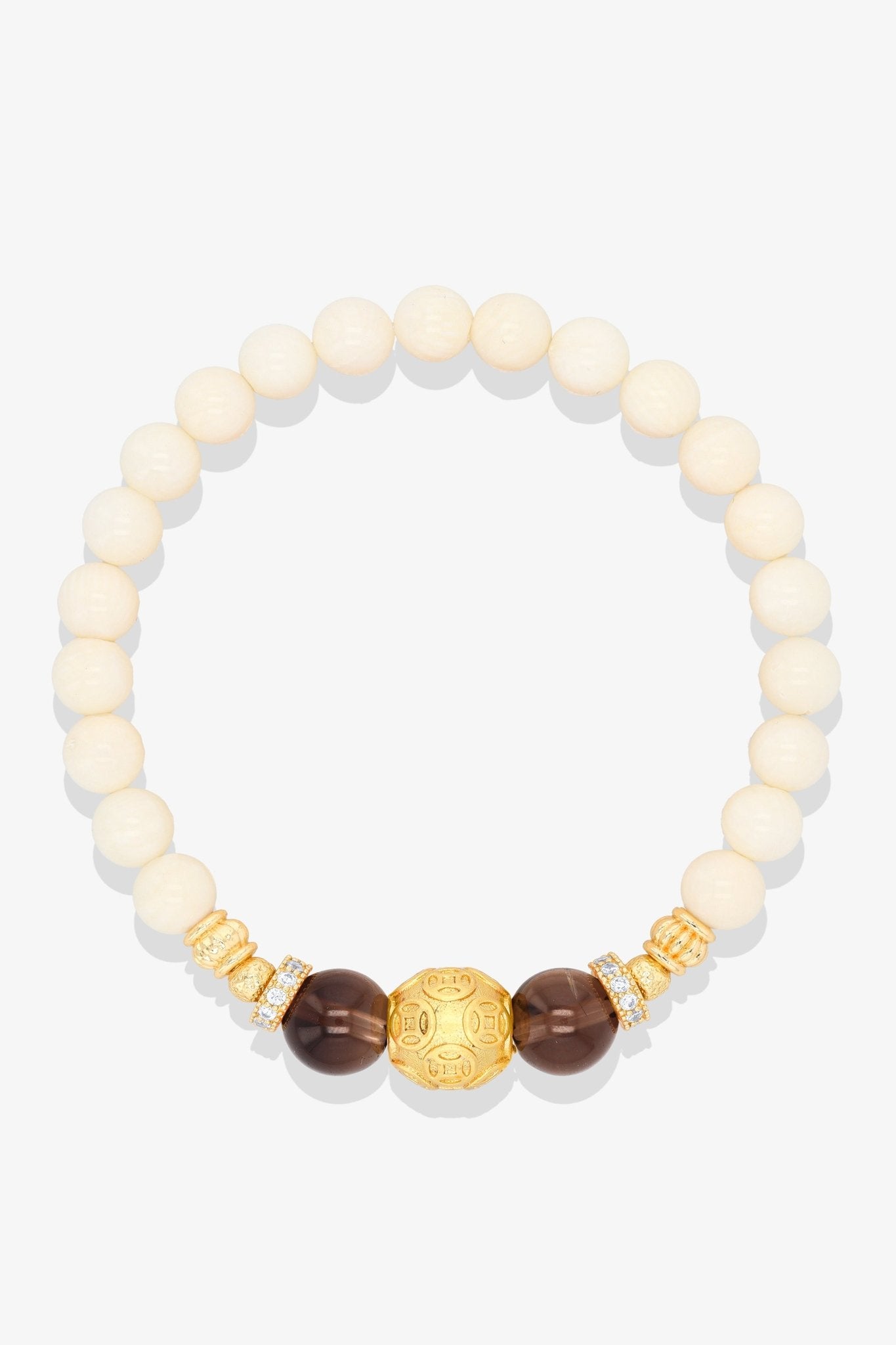 White Coral 18k Gold Vermeil Money Magnet Charm Aquamarine Bracelet - Eat.Read.Love.