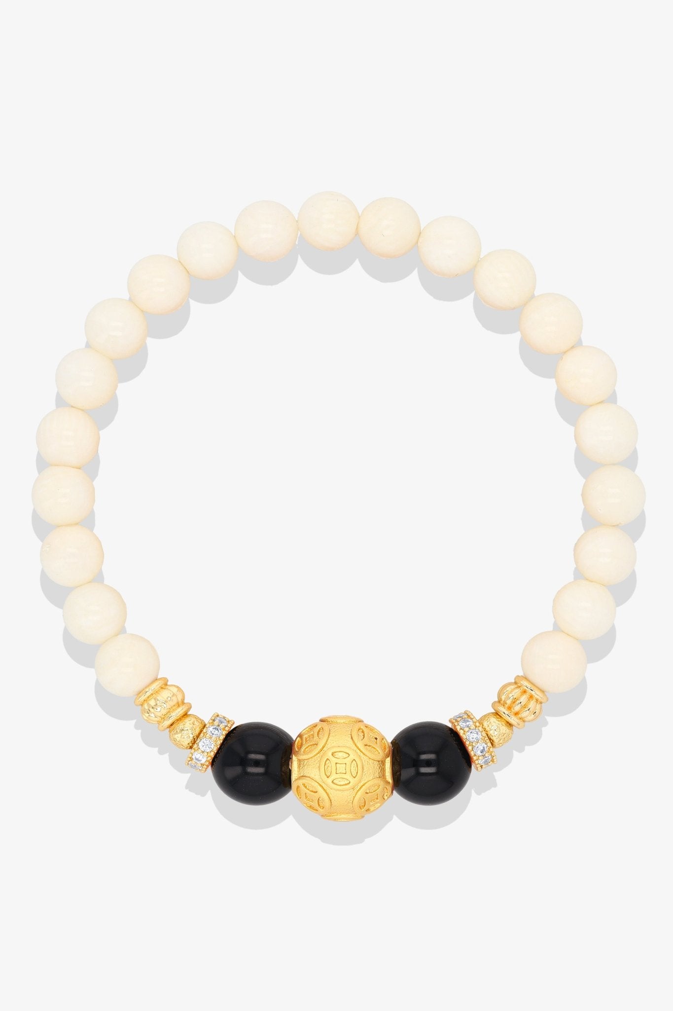 White Coral 18k Gold Vermeil Money Magnet Charm Aquamarine Bracelet - Eat.Read.Love.