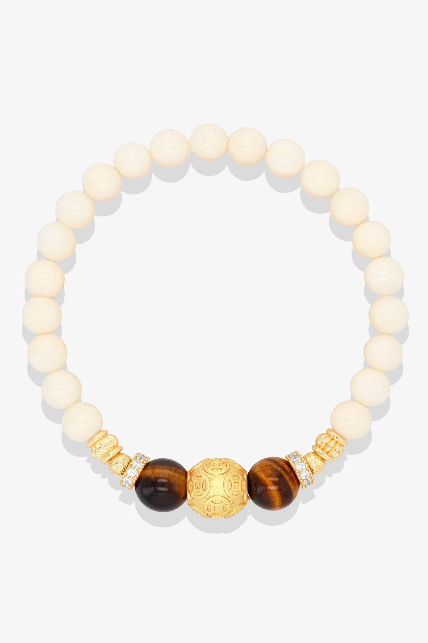 White Coral 18k Gold Vermeil Money Magnet Charm Cherry Quartz Bracelet - Eat.Read.Love.