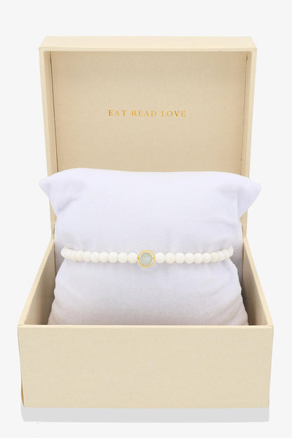 White Coral with Jade Gold Vermeil Honor Bracelet - Eat.Read.Love.