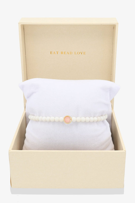 White Coral with Rose Quartz Gold Vermeil Honor Bracelet - Eat.Read.Love.