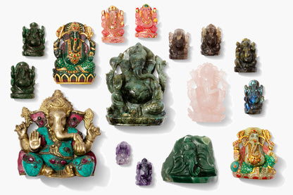 Green Quartz Painted Ganesha