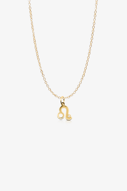 Leo 14k Pure Gold Necklace With Diamond