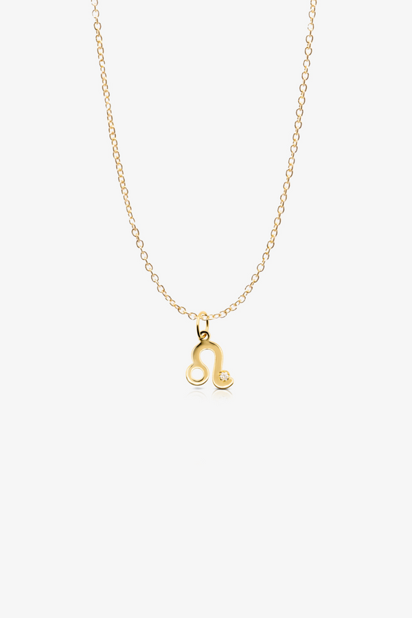 Leo 14k Pure Gold Necklace With Diamond