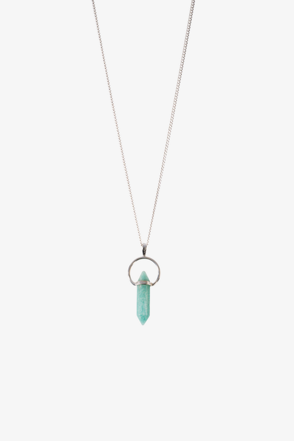 Amazonite Sterling Silver Point Pendant